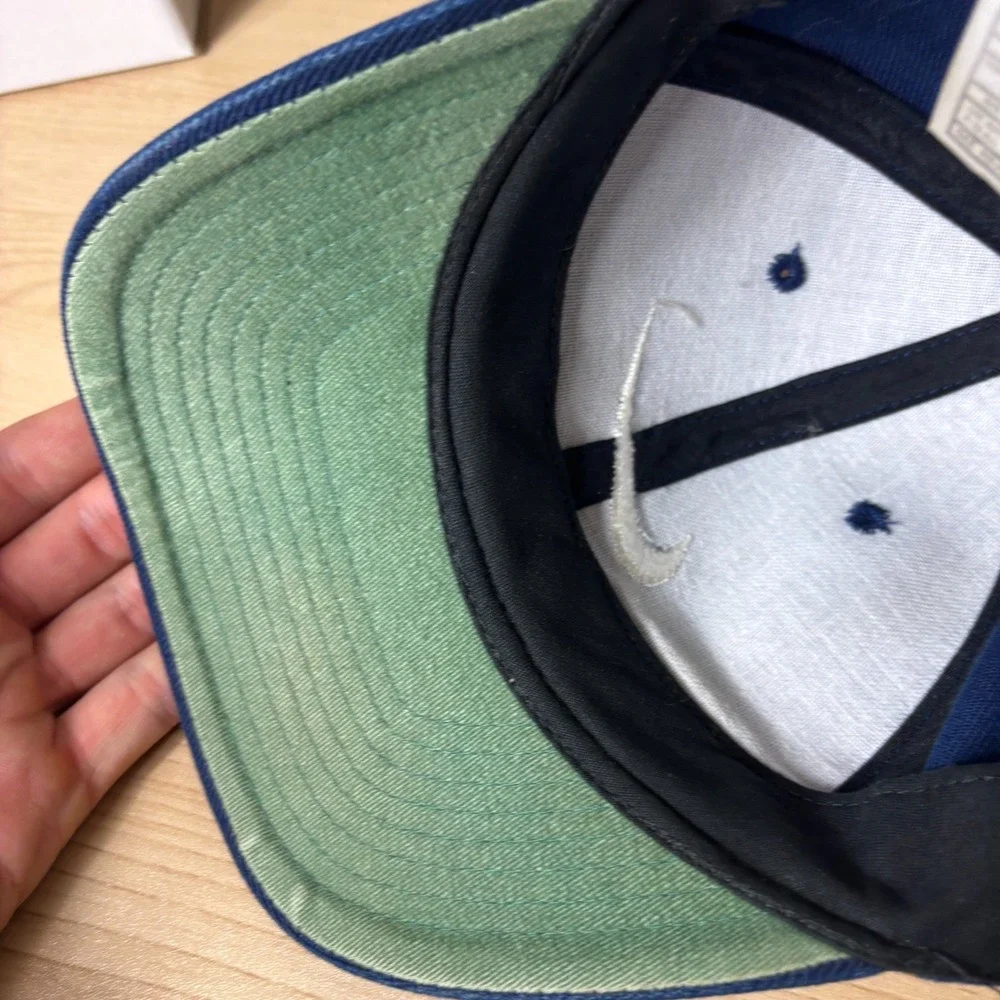 Vintage Nike Hat Cap Snap Back Blue Swoosh Logo Adjustable